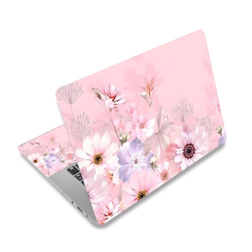 Aesthetic 12.1 13 13.3 14 15.4 15.6 in Laptop Sticker Skin Decal, Netbook Skins Decals for Notebook PC, Universal Vinyl Laptop Cover Decor Sticker, Waterproof Art Protector I Pink Flowers - color: Pink Flowers