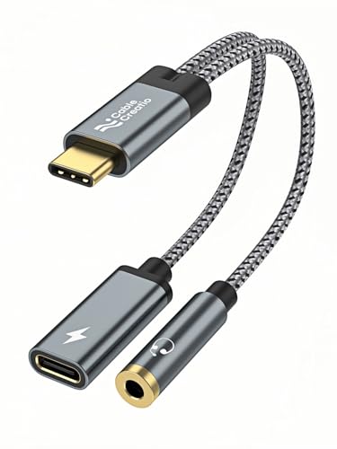 CableCreation USB C to 3.5mm Headphone and PD Fast Charger Adapter 100W 60W | Fast charging USB C to Audio Jack, Type C to Aux Cord for iPhone 16 15,Galaxy S24/S23/S22 Ultra+,iPad Pro/Air,Pixel 9/8+ - style: USB C+3.5mm Audio+100W USB C Charging