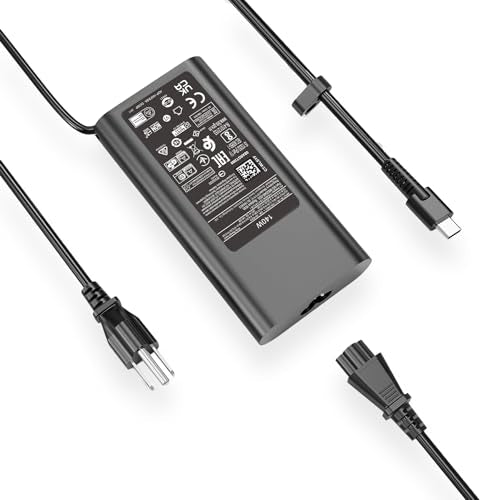 140W USB-C Charger Fit for HP Omen Transcend 14 Gen1/2 ZBook Power 16 | ZBook Fury 16 G10 ZBook Studio G9 16 ZBook Ultra 14 G1a Spectre x360 16 EliteBook 845 865 G10 TPN-LA29 Laptop Power Adapter