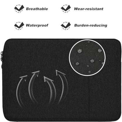 15.6 inch Laptop Cover Sleeve Case Waterproof Shockproof Protective Bag Handbags with Front Pocket for Notebook Black
