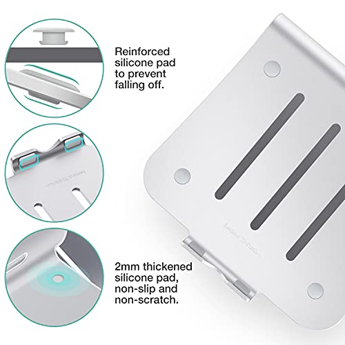 Laptop Stand, Aluminum Notebook Holder Riser Heat-Vent for MacBook Air/Pro, Dell, HP, Lenovo, Microsoft Surface, Samsung 11-16 inches Notebook (Space Silver) - color: Space Silver