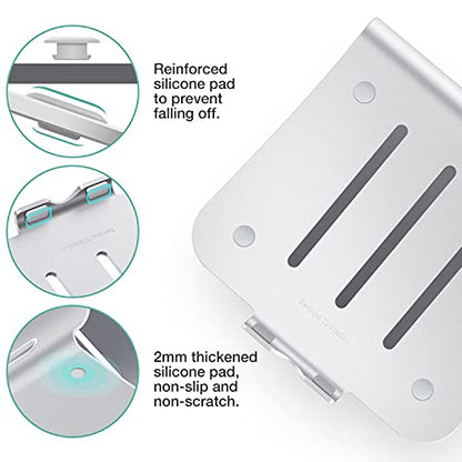 Laptop Stand, Aluminum Notebook Holder Riser Heat-Vent for MacBook Air/Pro, Dell, HP, Lenovo, Microsoft Surface, Samsung 11-16 inches Notebook (Space Silver) - color: Space Silver
