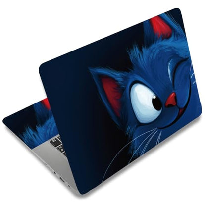 SUPERDANT Laptop Skin Sticker Cartoon Cat Laptop Decals Personalized Universal Notebook Computer Wrap Vinyl Skin Stickers Cover Art Decal Removable 12-15.6 Inch Waterproof Gifts Dark Blue - color: Dark Blue