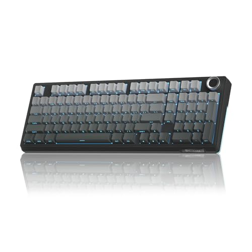 SOLAKAKA KI99 Pro 96% Wireless Mechanical Keyboard, RGB Gaming Keyboard, Hot-Swappable Pre-Lubed Switches, Gasket Structure Creamy Keyboards (Gradient-Black, Non-Silent Version) - color: Gradient-black, size: Non-Silent Version