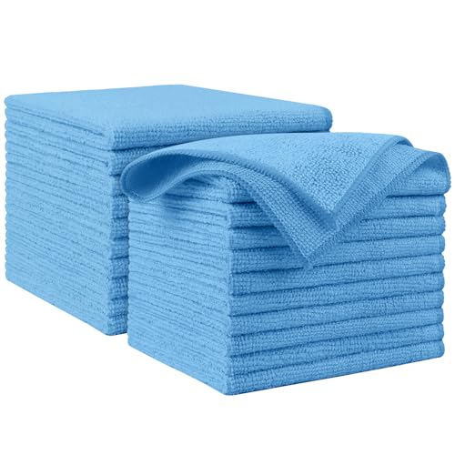 AIDEA Microfiber Cleaning Cloth Blue 20PK, Cleaning Rags 12×12" | Microfiber Towels for Cars, Premium Car Cloths, Dusting Cloth, Lint Free Towels for SUVs, House, Kitchen, Window, Workshops - color: Blue, size: 20PK
