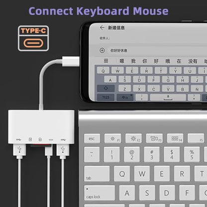 chenyang 5 in 1 USB C to 2 USB 3.0 TF Micro SD SDXC SDHC Card Reader Adapter 5Gbps Compatible with PD 27W for Laptop Tablet Phone - style: SD/TF 5-in-1