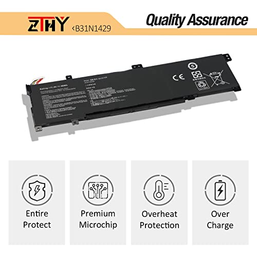 B31N1429 Laptop Battery for ASUS A501L A501LB A501LX A501UX FX51LB K501U | K501UB K501UQ K501UX K501UW K501L K501LB K501LX R516LX R516UW R516UQ R516UX V502LB V502LX V505LX 11.4V 48Wh - size: 11.02*3.15*0.27 inch B31N1429
