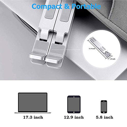 Laptop Stand for Desk，Stable MacBook Pro Stand，Ergonomic Aluminum Computer Riser for 12 13 15 16 17 inch ，Computer Cooling Stand for Mac MacBook Pro Air,HP, Dell, More PC Notebook (LIGHT SILVER)