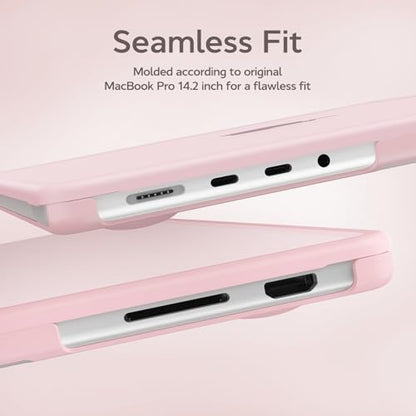 B BELK Compatible with MacBook Pro 14 inch Case M5 2026-2021 M4 M3 M2 M1 A3426 A3427 A3434 A3112 A3185 A3401 A2918 A2992 A2779 A2442, [Anti-Cracking] [Soft TPU Bumper] Hard Shell Case, Frosted Pink - color: Frosted Pink