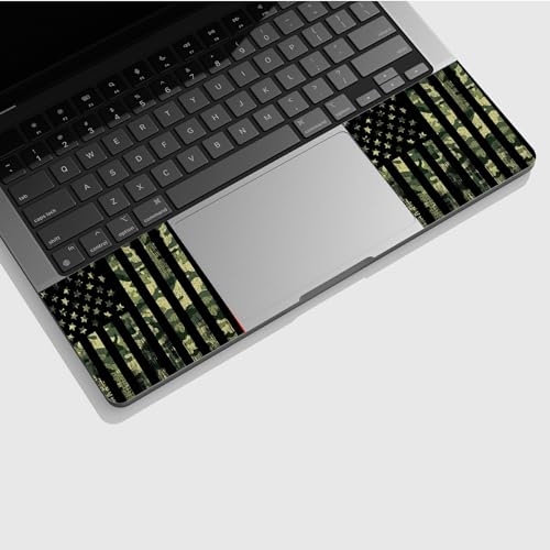 Universal Laptop Skin Sticker with 2 Wrist Pad Skins, Waterproof Scratch Resistant Vinyl Laptop Cover Decal, Cut to Fit for 11–15.6 Inch MacBook HP Dell Lenovo, Camo Flag - color: Camo Flag