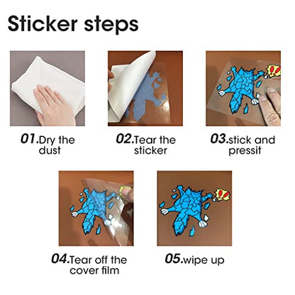 Scratch and Dent Fix Car Stickers, Funny Cartoon Coyote Splash Into Pieces, Bumper Stickers for Jeep, Van, Auto, Truck, Motorcycle, Laptop, Skateboard, Wall, Window Decals Band-Aid Stickers - color: Coyote-m