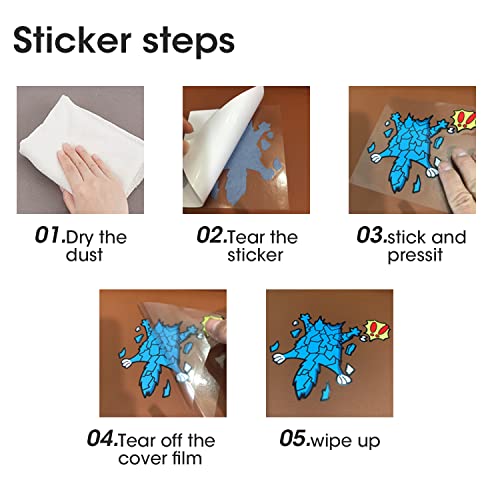 2 Pcs 10" 6.1" Reflective Scratch and Dent Fix Car Sticker, Funny Cartoon Coyote Splash Into Pieces, Bumper Stickers for Jeep, Truck, Motorcycle, Laptop, Skateboard, Window Decals Band-Aid Stickers - color: Coyote-l