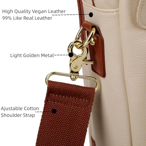 Baosha Vegan Leather 17 inch Laptop Computer Bag Messenger Bag Briefcase for Women Stylish BC-07