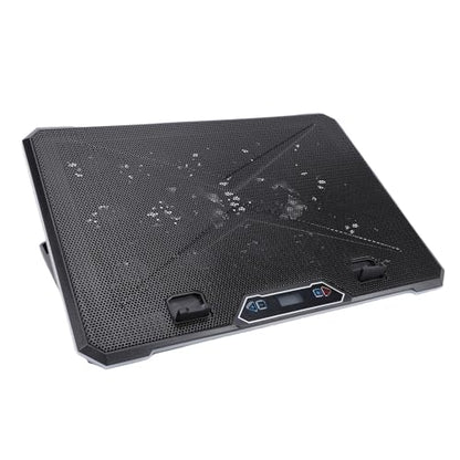GOWENIC Laptop Cooling Pad, 8 Level Height Gaming Laptop Cooler with RGB Lights, 2 USB Ports Fan Stand for 12-19 Inch, Notebook Cooler with Ergonomic Design (14 Fans)