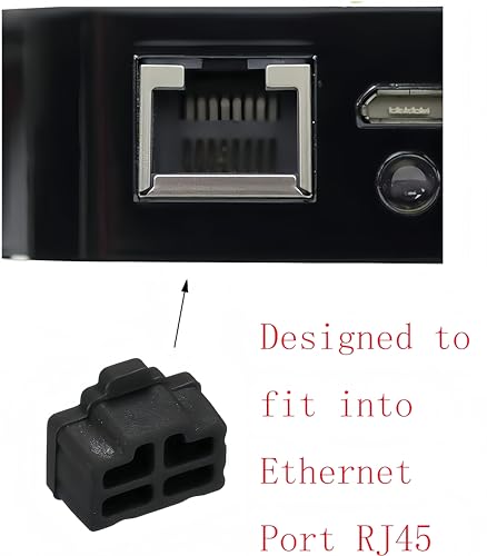 20Pcs Silicone RJ45 Anti-Dust Covers - Black, Dust-Proof, Compatible with Computer, Router, Switch, TV RJ45 Ports - size: RJ45