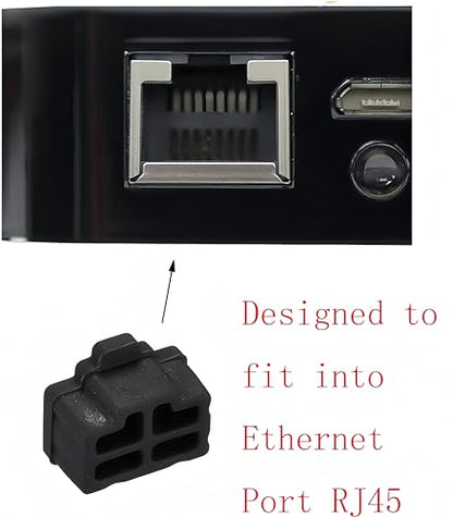 20Pcs Silicone RJ45 Anti-Dust Covers - Black, Dust-Proof, Compatible with Computer, Router, Switch, TV RJ45 Ports - size: RJ45