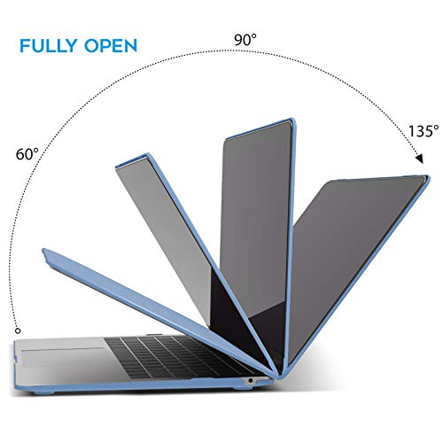 IBENZER Compatible with New MacBook Air 13 inch case 2022 2021 2020 M1 A2337 A2179 A1932, Hard Shell Case&Keyboard Cover&Screen Film for Mac Air 13 with Touch ID (2018-2022), Airy Blue, AT13ARBL+2 - color: Airy Blue