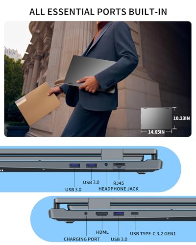 Triple Screen Laptop, 16" Main + Dual 10.5" Monitors, Core i7-12700H | 16GB RAM, 1TB SSD, Win 11 Pro, Wi-Fi 5, BT 5.0, Face & Fingerprint Unlock, USB-C, HDMI