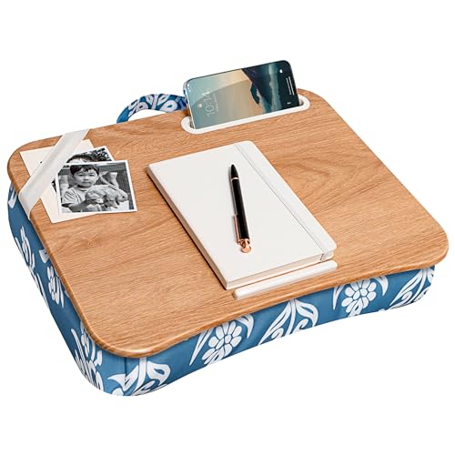 LAPGEAR Designer Lap Desk – Floral Block Print, Fits 15.6” Laptops - color: Floral Block Print, size: Single Lap Desk