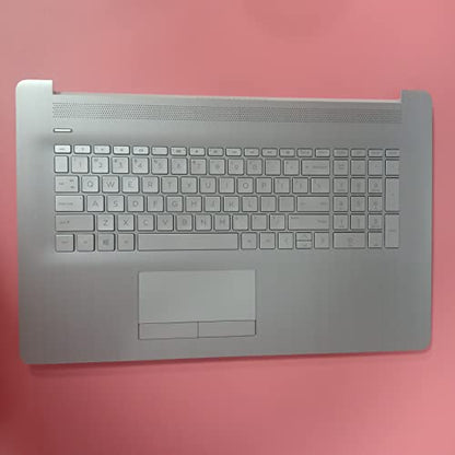 Replacement for HP 17 by 17-by 17CA 17-CA Laptop Upper Case Palmrest Non-Backlit Keyboard Touchpad Assembly Non-ODD Part L26986-001 6070B1308113 Top Cover Sliver 2020 Year