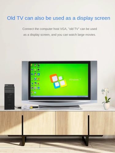 VGA to AV Converter, VGA to RCA Composite Video Audio Adapter with USB Power Cable,1080p,PAL/NTSC Switchable, for PC/Laptop/DVD/Projector to Old TV/Monitor/Display