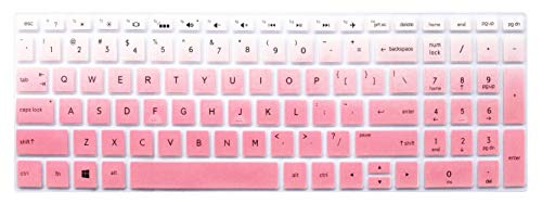 Keyboard Skin Compatible for HP Laptop 15.6 inch Spectre x360 15-CH011DX, 2018 Flagship HP 15-ay191ms, HP Envy X360 2-in-1 15M, HP 15-CB 15-CC/CD 15-BW/BS, 17.3" HP Envy 17-BS/BW Series -Ombre Pink - color: Ombre Pink