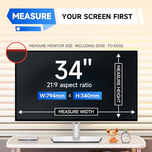 IPROKKO 2 Pack 34 inch Anti-Blue Light Monitor Screen Protector for 21:9 Widescreen, Removable Anti Glare Blue Light Blocking Screen Filter, Anti-UV Eye Protection PC Computer Film [Washable Wipes Clean] - size: 2pcs 34inch 21:9