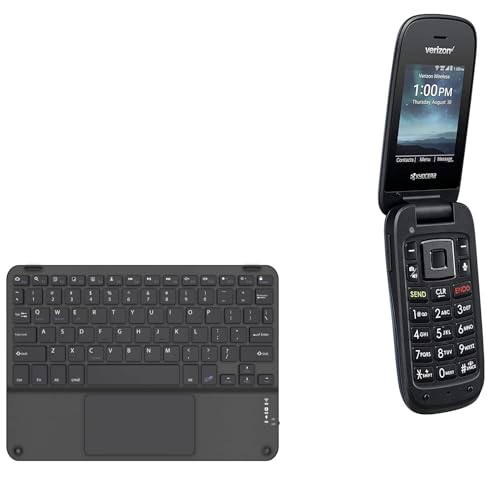 BoxWave Keyboard Compatible with Kyocera Cadence LTE - SlimKeys Bluetooth Keyboard with Trackpad, Portable Slim TouchPad - Jet Black