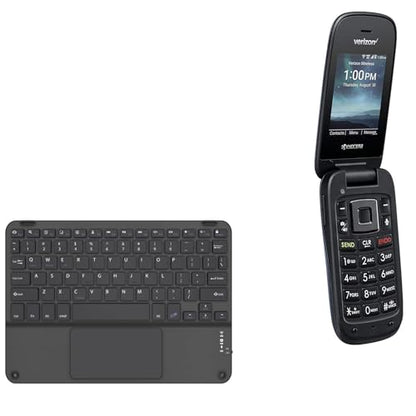 BoxWave Keyboard Compatible with Kyocera Cadence LTE - SlimKeys Bluetooth Keyboard with Trackpad, Portable Slim TouchPad - Jet Black