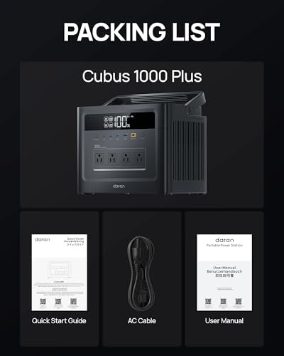 Portable Power Station 1000W, 960Wh Solar Generator LiFePO4 Battery, Power Bank with 4 AC Outlet, PD 100W Output Fast Charging for Home Use, Emergency, Camping, RV & Off-Grid Living (1200W Surge) - color: Deep Black