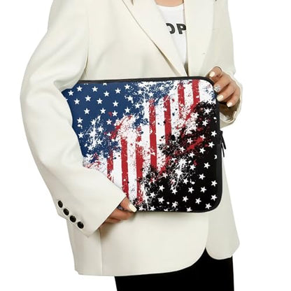 doginthehole American Flag Laptop Sleeve 13 Inch Neoprene Tablet Sleeve Bag Carrying Case Lightweight Notebook Computer Pocket Durable Protective Sleeve Pouch - color: American Flag, size: 13 inch