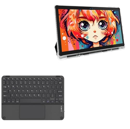 BoxWave Keyboard Compatible with Simbans PicassoTab X14 (14.1 in) - SlimKeys Bluetooth Keyboard with Trackpad, Portable Slim TouchPad - Jet Black