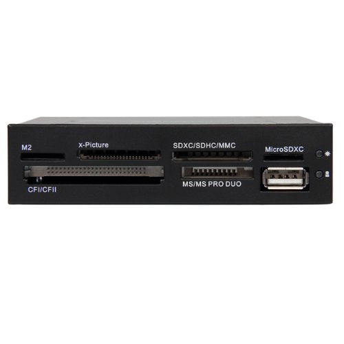 StarTech.com 3.5in Front Bay 22-in-1 USB 2.0 Internal Multi Media Memory Card Reader with Simultaneous Access - CF/SD/MMC/MS/xD - Black , TAA (35FCREADBK3) - size: Multi-Card, style: USB 2.0