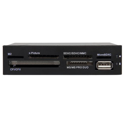 StarTech.com 3.5in Front Bay 22-in-1 USB 2.0 Internal Multi Media Memory Card Reader with Simultaneous Access - CF/SD/MMC/MS/xD - Black , TAA (35FCREADBK3) - size: Multi-Card, style: USB 2.0