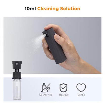K&F CONCEPT 2-in-1 Screen Cleaning Tool, Includes 20ml Liquid, Grey & Pink | Powerful Cleaning,Wide-Angle Atomizing Nozzle, Fiber Cloth Shell,One Spray and One Wipe,Easy Clean,MM04