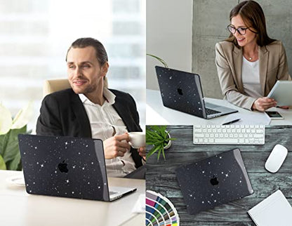CISSOOK Sparkly Glitter Star Case for MacBook Pro 14 Inch M1 M2 M3 M4 M5, Ultra Thin Hard Shell Case Keyboard Cover Screen Protector for MacBook Pro 14 2021 2022 2023 2024 2025 2026, Glitter Black - color: Pro14inch-Sparkly Black Glitter