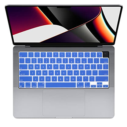 Se7enline Compatible with MacBook Keyboard Cover Skin for Mac Neo & Air 13/15 & Pro 14/16 inch (M5 M4 M3 M2 M1 A18 Pro) 2026/2025/2024/2023/2022/2021 Silicone Waterproof Dustproof Durable,Deep Blue - color: Deep Blue