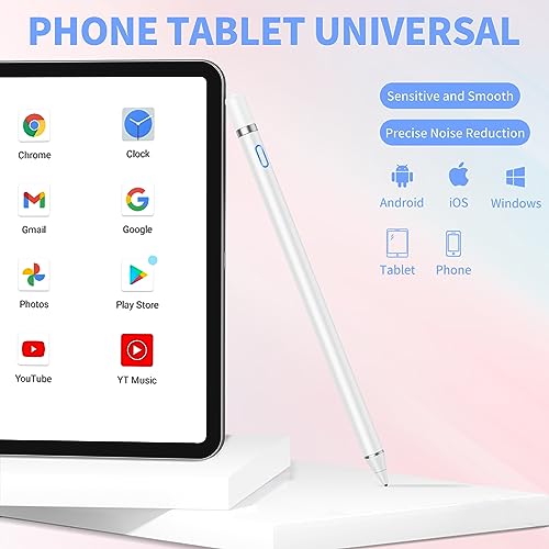 Active Stylus Pens for Touch Screens, Digital Stylish Pen Pencil Rechargeable Compatible with Most Capacitive Touch Screens
