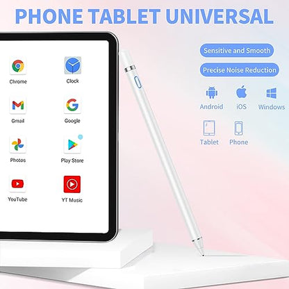 Active Stylus Pens for Touch Screens, Digital Stylish Pen Pencil Rechargeable Compatible with Most Capacitive Touch Screens