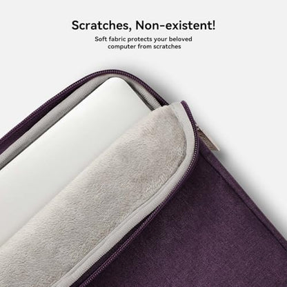 Voova 15.6-15 Inch Laptop Sleeve with Handle, MacBook Sleeve, Dark Purple | Splash-proof 15.6-inch laptop sleeve with handle and removable strap; fits notebooks and MacBook Pro for daily commute - color: Dark purple, size: 14-15.6In & 2019 New Macbook Pro