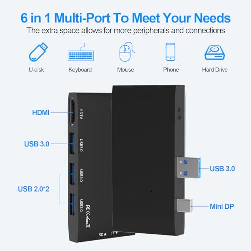 Surface Pro 6/Pro 5/Pro 4 Docking Station USB Hub with HDMI - Surface Pro 4/5/6 Accessories dongle SD Micro Card Memory Card Readers Dock, Surface Pro 4K HDMI Adapter with 1 x USB3.0 + 2 x USB2.0 Port - style: For Surface Pro 4/5/6