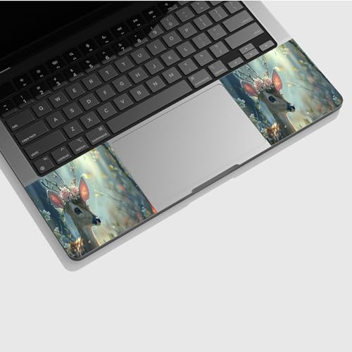 Universal Laptop Skin Sticker with 2 Wrist Pad Skins, Waterproof Scratch Resistant Vinyl Laptop Cover Decal, Cut to Fit for 11–15.6 Inch MacBook HP Dell Lenovo, Baby Deer - color: Baby Deer