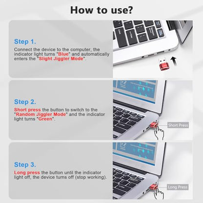 Auedrot Mouse Jiggler USB Mover with Switch Button, Automatic Mouse Wiggler with 2 Jiggle Modes, Plug & Play, Keep Computer/Laptop Awake, Orange - color: Orange, style: 1 PCS