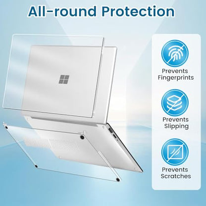 Slim Case for Microsoft Surface Laptop 3/4/5 2022 2021 2019 Release with Metal Keyboard (13.5" Model: 1951/1868), PC Hard Shell Cover with Shockproof Protective Snap,Frosted Clear - color: Frosted Clear, size: 13.5 Inch