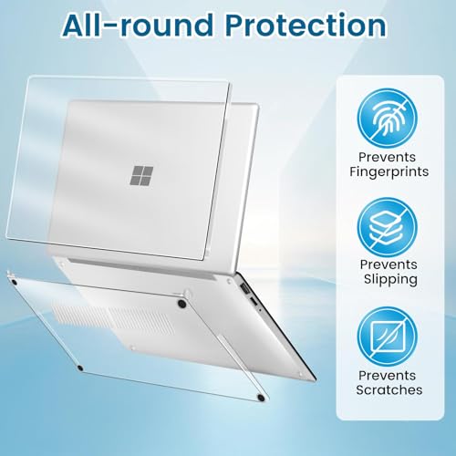 Slim Case for Microsoft Surface Laptop 3/4/5 2022 2021 2019 Release with Metal Keyboard (13.5" Model: 1951/1868), PC Hard Shell Cover with Shockproof Protective Snap,Frosted Clear - color: Frosted Clear, size: 13.5 Inch
