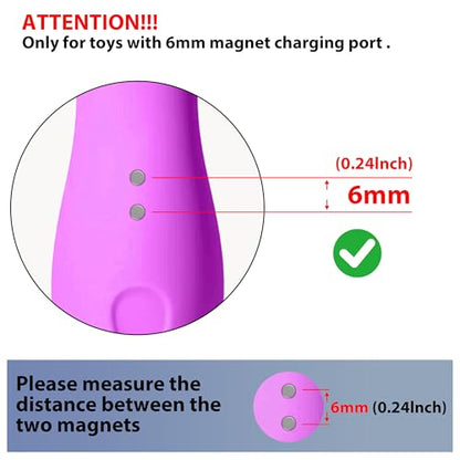 Meliya 2Pack Magnetic USB DC Charger Cable(6mm/0.24inch), Replacement Charging Cord for Rechargeable Toys Massagers Electric Toothbrush (6MM-2pack) - size: 6MM-2pack
