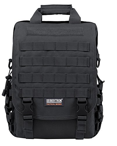 Seibertron Pro-Multifunction Shoulder Messenger Bag Fit for 14.1" or 17.3" Laptop - color: Black Max Suitable 15.6"laptop
