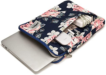 Kinmac 360° Heavy Duty Protective Laptop Sleeve Case Bag Cover with Handle for MacBook Air 13 inch,iPad Pro 13 inch and 13.3 inch HP,Dell,Lenovo,Asus,Acer Laptop (Blue Rose) - color: Rose-Blue, size: 12 inch-13.3 inch
