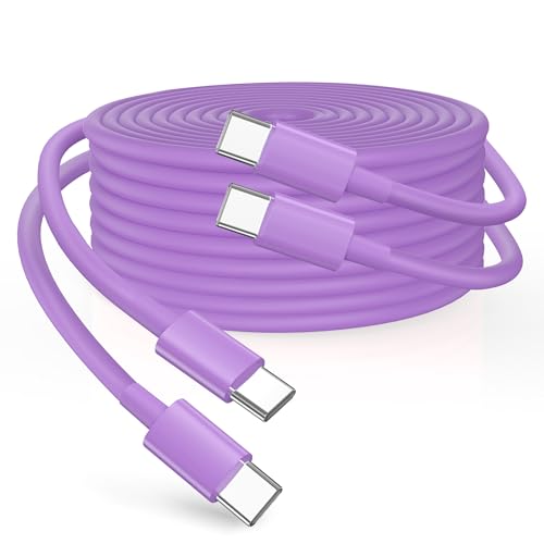 Durcord USB C to USB C Cable, 2 Pack 3ft 100W USB C Charger Fast Charging Type C to Type C Cable for Android/Phone/Pad/Laptop, USB C Cord Cable Phone Charger Purple - color: Purple, size: 3ft