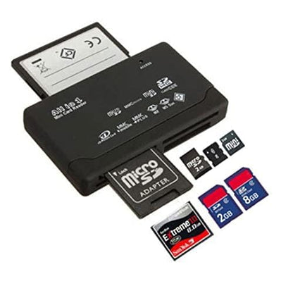 USB 2.0 All in One PC Memory Card Reader Adapter and Write Plug OSX Windows Chrome Compatible for SD/MMC/SDHC/XD/M2/Memory Stick/Micro SD/CF/Pro&Duo Cards